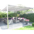 Pergola autoportante bois douglas toile anthracite 3 x 2,9 m