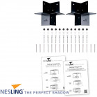 Pergola autoportante bois douglas toile crème porcelaine 3 x 2,9 m