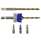 4 pièces - Kit Terrasse mèche & fraise HSS 2en1 Bois Métal Ø 4mm + 1 foret HSS + 3 embouts Inox - TIVOLY - 11900770400