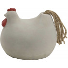 Poule deco en pierre et corde grand modèle