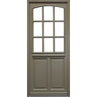 Porte d'entrée bois vitrée, ady , vert ral7002,, h.215xl.90  p. Droit + poignée et barillet (ref010723no) cote tableau gd menuiseries