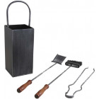 Serviteur de cheminée en fer forgé 3 accessoires
