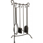 Serviteur de cheminée fer forgé moderne 4 accessoires