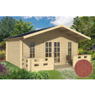 Dépendance de jardin en bois conches bardeau droit rouge