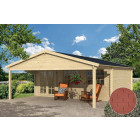 Dépendance de jardin en bois landes bardeau droit rouge