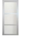 Porte coulissante "greyria" vitrée gris clair h204 x l.83 + 2 coquilles - gd menuiseries