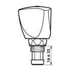 Tête de robinet universelle mâle 15-21 avec croisillon