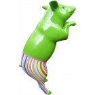 Cochon design avec pantalon coloré en résine
