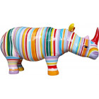 Rhinocéros design zébré de couleur en résine
