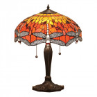 Lampe 41 cm dragonfly flame, verre et résine