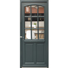 Porte d'entrée bois exo vitrée 'alexa' 215x80 pousant droite cote tableau vendue avec poignee et barillet gd menuiseries
