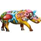 Rhinocéros design pop art en résine