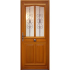 Porte d'entrée bois vitrée, carole, h.200xl.90  p. Droit + poignée et barillet (ref 010403rfp)cotes tableau gd menuiseries