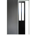 Porte coulissant atelier noir vitre depoli h204 x l83 + systeme de galandage et kit finition inclus gd menuiseries