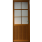 Porte de service bois vitrée naxos, h.215xl.90  p.gauche + poignée et barillet (ref 010403fp)  cotes tableau gd menuiseries