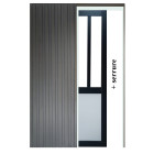 Porte coulissante atelier blanc et panneaux gris ral7035 vitree h204 x l73 + systeme de galandage et kit de finition inclus gd menuiseries