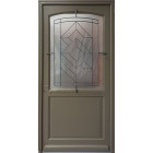 Porte d'entrée bois vitrée, elsie, vert ral7002, h.215xl.90 p. Droit cote tableau gd menuiseries