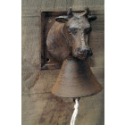 Cloche de porte fonte tête vache