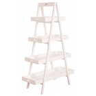 Etagère pliante en bois patiné blanc