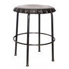 Tabouret capsule en métal noir