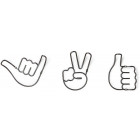 Patère métal signe de la main (lot de 3) Patère métal signe de la main (lot de 3)