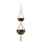 Suspension double macramé en coton