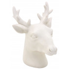Tête de cerf en résine blanche