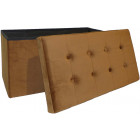 Banc coffre effet velours capitonné