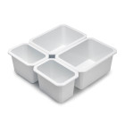 4 cubes organisateurs tidy de tiroirs de salle de bain en plastique blanc
