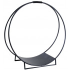 Porte-bûches rond en métal noir