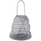 Photophore métal gris blanchi diamètre 26cm