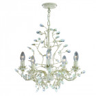 Suspension 5 ampoules almandite, en crème doré et cristal