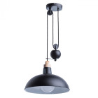 Suspension noire megapolis 1 ampoule 220 cm