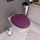 Abattant wc - mdf et double frein de chute - soft purple Aurlane - 700584