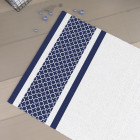 Tapis de bain 60x90cm 100% coton - patchwork blanc