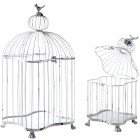 Cages en métal laqué blanc (lot de 2)