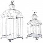 Cages en métal laqué blanc (lot de 2)
