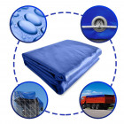 Bâche de protection imperméable résistante aux intempéries polyester revêtu de pvc 650 g m² couverture étanche d'extérieur camion meuble de jardin bois 4x6 m bleu