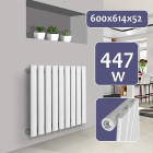 Radiateur chauffage centrale pour salle de bain salon cuisine couloir chambre à coucher panneau simple 60 x 61,4 cm blanc