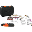 Outil multifonction rotatif 7,2 V - BLACK+DECKER - avec 1 batterie 1.5 Ah + 50 accessoires - coffret - BCRT8IK-XJ