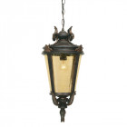 Suspension baltimore, bronze et verre ambre, grande