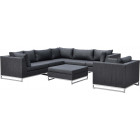 Salon de jardin en aluminium et tissu d'oléfine ibiza