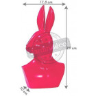 Statuette buste de lapin rose