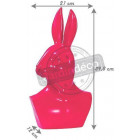 Statuette buste de lapin rose grand modèle