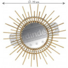 Miroir rotin vintage soleil