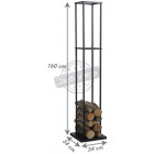 Grand rack à bûches en métal noir