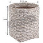 Poubelle ronde en bambou blanc