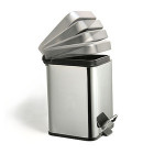Poubelle à pédale acier inoxydable carré chromé 3 litres