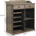 Commode comptoir en bois vieilli