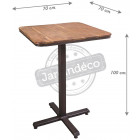 Table bistrot haute en métal et bois
